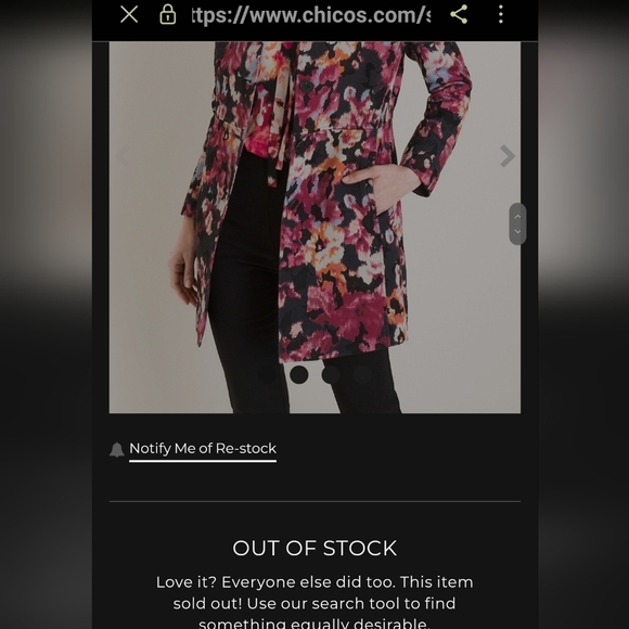 Chico's Spring Summer Floral Topper Blazer Coat Size US 4 / 6 (Small) - Picture 11 of 11